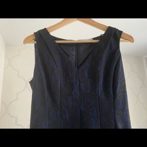 Tahari midi dress with front and back V neckline